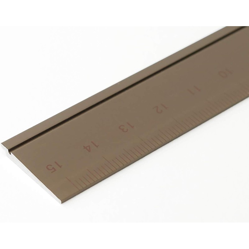 Slip-On B-DAR-2802 Aluminum Ruler, 6.9 inches (15 cm), Black, Line