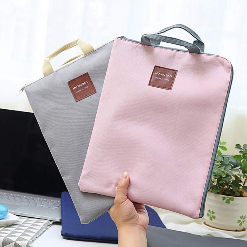 A4 Multifunctional File Folders Portable Canvas Document Wallets Waterproof Zipper
