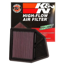K&N Filtro de aire del motor: reutilizable, limpia cada 75.000 millas, lavable, de alta calidad, filtro de aire de repuesto para coche: compatible con Honda Accord y Crosstour 2008-2015, 33-2402