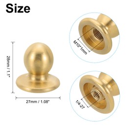 PATIKIL 27.5 x 28mm Lamp Finials Caps Knob, 3 Set Solid Brass Lamp Shade Top Decoration Screw Cap Nuts with Brass Reducing Adapter for Table Lamps Floor Lamps