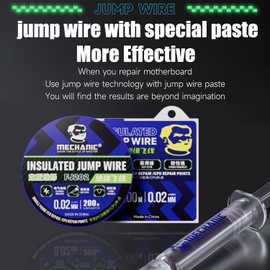 MECHANIC 3-in-1 Kit iSm5 Jump Wire Specific Solder Tin Paste 183℃-210℃ Medium Temperature Soldering Flux for Phone Computer Repair Tools With FJ202 0.02mm*200m Jumper Wire Motherboard Repair