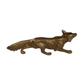 Schooner Bay Co. Antiqued Brass Running Fox Paper Weight Tabletop Lodge Cabin Decor, (7985)