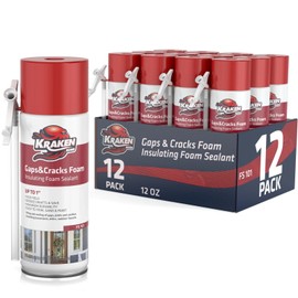 Kraken Bond Gaps&Cracks Filler Straw Foam, Insulating Foam Sealant 12oz  12 Pack