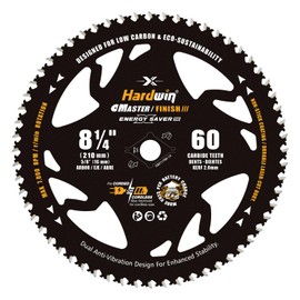 Hardwin 8-1/4 Inch Table Saw Blade 60 Tooth Fine Finish, 5/8" Arbor with Diamond Knockout, Ultra Thin Kerf Woodworking Blade for Cordless & Corded Saws, Carbide Tipped for Hardwood, Plywood, MDF