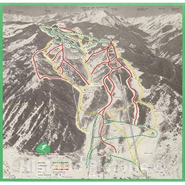 Historic Map : [Aspen Ski Map], 1959, Aspen Skiing Corporation, Vintage Wall Art : 16in x 16in