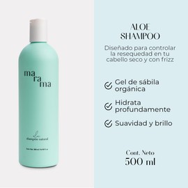 MARAMA | Shampoo sin Parabenos - Aloe Vera - 500 ml | Fortalece el Cabello - Tratamiento para Cabello Maltratado - Suavizante | Anti Frizz Cabello | Vegano - Cruelty-Free - Reciclable