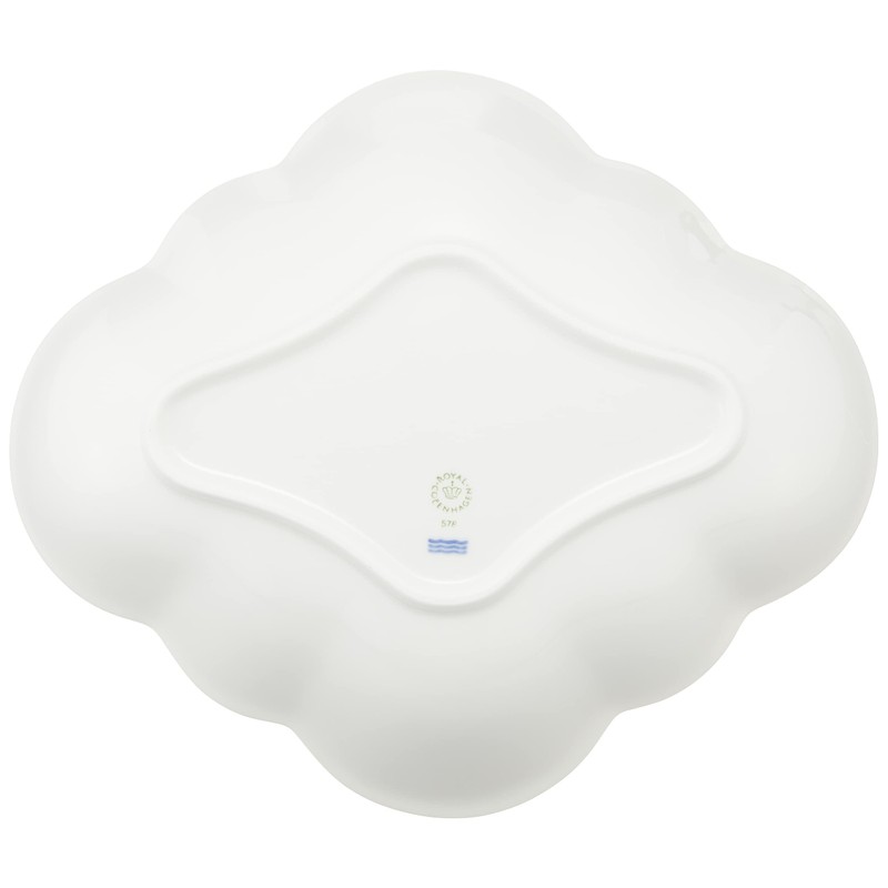 Royal Copenhagen 1016963 White Palmette Flower Bowl, 10.2 inches (26