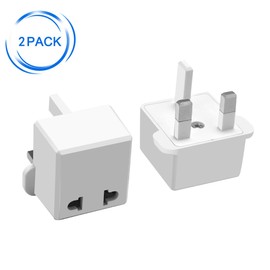 JORINDO (White-2pcs) US/EU to UK Plugs Adapter EU to UK Plugs Power Converter Plugs 2 Pin Socket US to UK Travel Adapter,UK 3 pin Plug to 2 Hole for China/Japan/USA/Germany