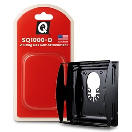 Qbit SQ1000-D | Oscillating Multi-Tool Blade for 2-Gang Outlet Box Cutouts – Stainless Steel Cutter – Safe Drywall Outlet Cutter with 360° Universal Mount – Made in USA