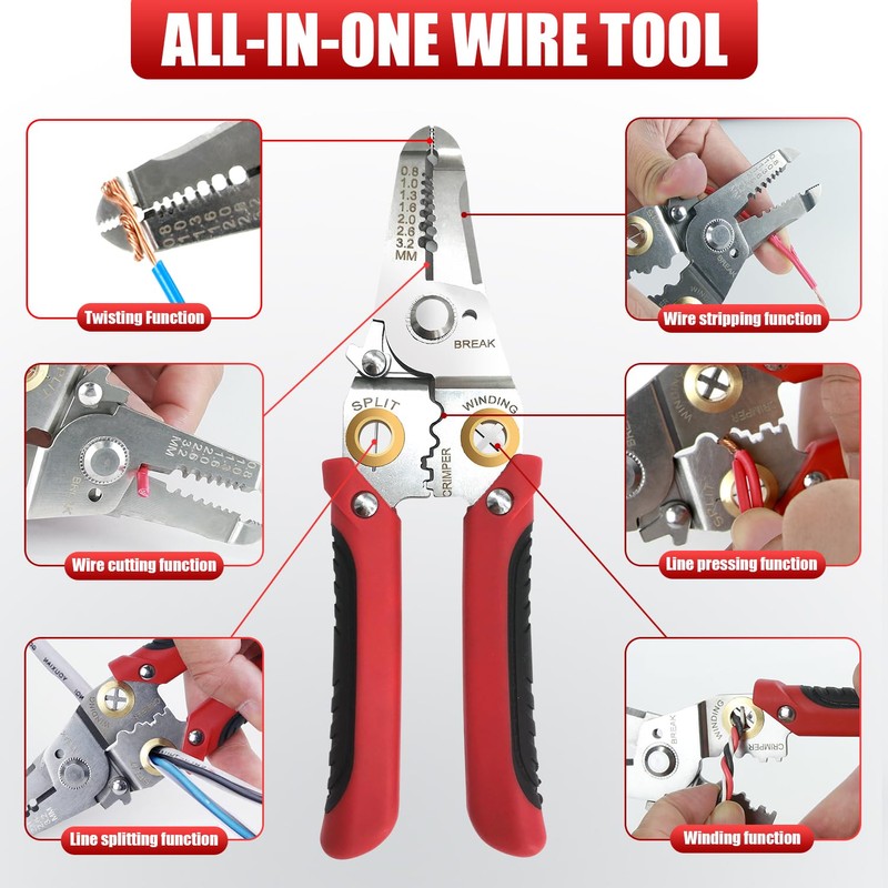 JASKFG Wire Stripper - Plier 3 in 1 Hand Tool,