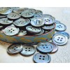 10 Vintage 1940s 4-Hole Iridescent Gray Mother of Pearl Buttons