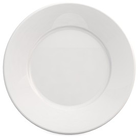 Ornamin Teller flach Ø 23,5 cm weiß, Melamin | großer hochwertiger stabiler Kunststoffteller | robustes Alltags-Geschirr, Camping, Picknick, Gemeinschaftsverpflegung | Menüteller, Speiseteller