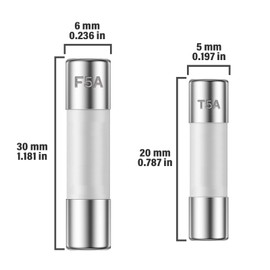 ALLECIN 21 Values 250V Fast Slow Blow Ceramic Fuses Assortment Kit 5X20MM F 1A 2A 5A 10A 15A 20A Generac Fusibles 6X30MM T 1 5 10 15 20 Amp Time Delay Tube Microwave Fuse Set