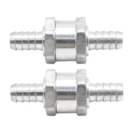 EATAKWARD 2Pcs 3/8" 10mm Aluminum Alloy Fuel Hose Check Valve Non-Return One Way Valve for Petrol Diesel Oil Water