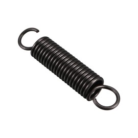 QUARKZMAN 90 mm Free Length Double Hook Tension Spring x 1 Piece Metal Extension Coil Springs for Industrial Machines Black