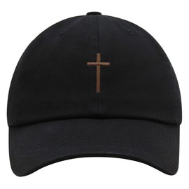 JPAK Cross Premium Dad Hat Embroidered Cotton Baseball Cap Christian Jesus Black