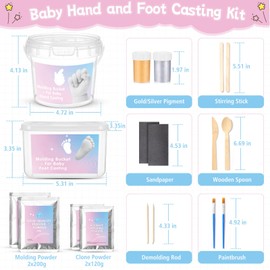 Nabance Baby Casting Kit Hand and Feet, Baby Hand Casting Kit for Babies 0-9 Months Hand & Foot Molding, DIY Hand and Footprint Keepsake, Perfect for First Birthday, New Mom Baby Christmas Gift
