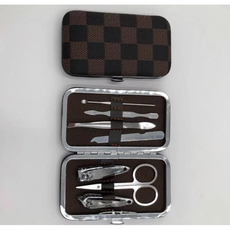 Gneric 2 Kit Portátil Manicura Tijeras Corta Uñas Aluminio Viaje7pz