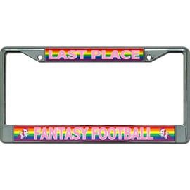 Fantasy Football Last Place Rainbow Chrome License Plate Frame