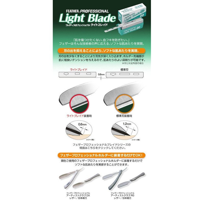 フェザープロフェッショナルブレイド　ライトブレイド 20枚入　（刃厚0.254ｍｍ）×10個