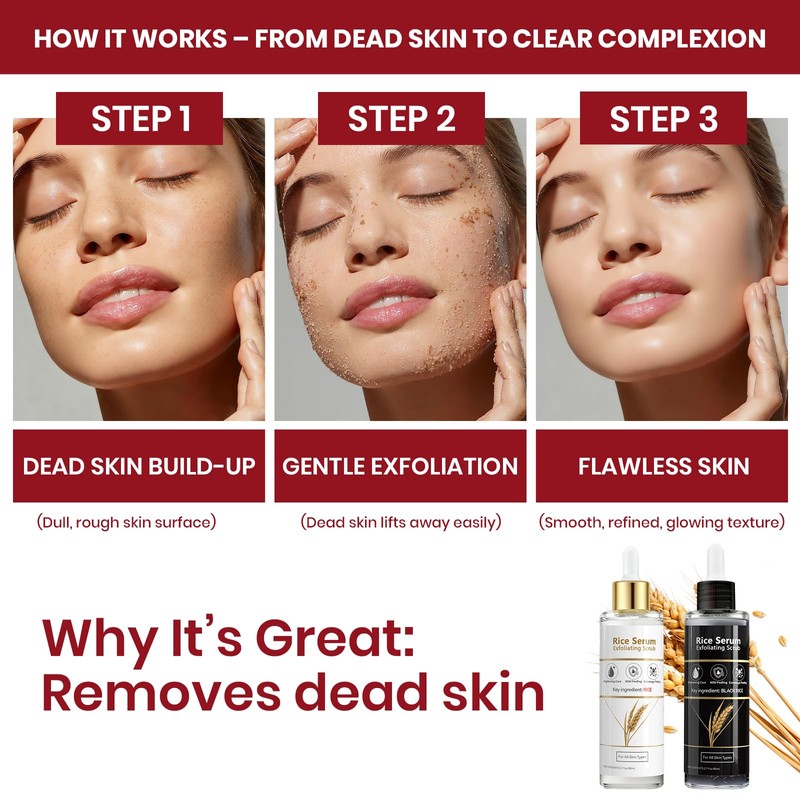 Exfoliating Rice Peel Shot Face Serum & Body Scrub,