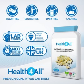 Health4All Health4All Boswellia Serrata 2800mg per Capsule, 120 Capsules (V) Strong Anti-inflammatory OA & Joint Support. Vegan Indian Frankincense Anti Inflammatory Capsules (not Tablets)