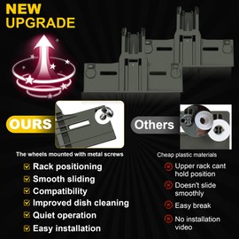 Upgraded W10712395 Dishwasher Top Rack Parts Set W10350375 For Kenmore 665 Dishwasher Whirlpool Dishwasher Parts wdt730pahz0 wdta50sahz0 wdt750sahz0 wdt970sahz0 Upper Rack parts by Romalon