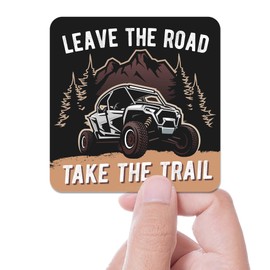 Leave the Road Take the Trail Sticker, Offroading SxS Bumper Sticker, Outdoors Powersports Vinyl Decal for 4x4, UTV, Trail Riding