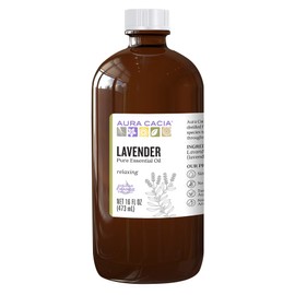 Aura Cacia 100% Pure Lavender Essential Oil | GC/MS Tested for Purity | 473.2 ml (16 fl. oz.) | Lavandula angustifolia