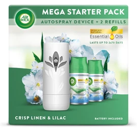 Air Wick Freshmatic - Starter Kit - Crisp Linen & Lilac (1 gad + 2 refills)