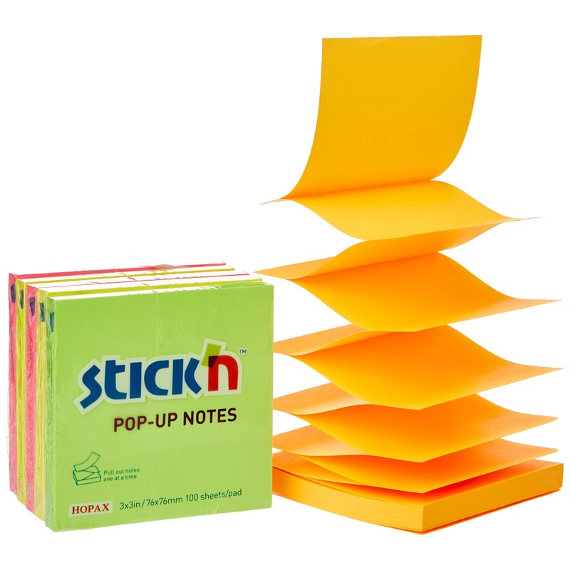 Stick'N Assorted Neon Z Notes (Pack of 6)