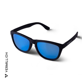 Vermillion Modern Luxury Men's Polarized Sunglasses Endy Functional Fashion Sunglasses UV Protection Lightweight Durable (Black/Blue)