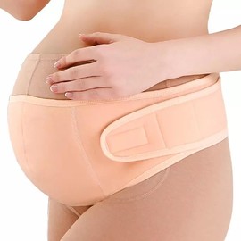 Femica - Banda Maternidad - Banda de apoyo para el vientre durante el embarazo - Dolor abdominal, pélvico, de cintura y de espalda - Cinturón de maternidad ajustable - Para todas las etapas del embarazo y Posparto - (Beige, Large)