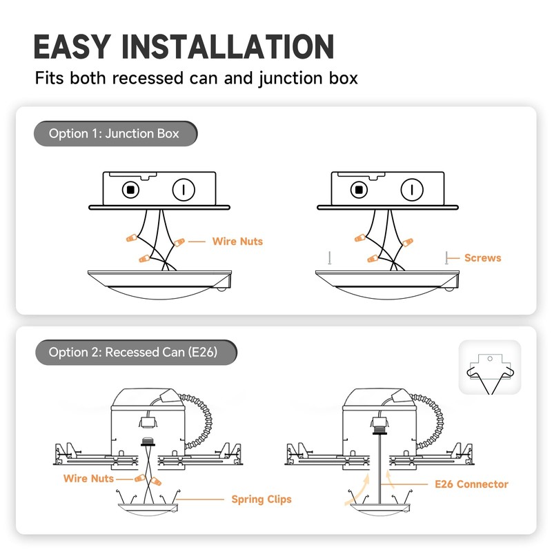 LED Motion Sensor Ceiling Light, 3000K/4000K/5000K Selectable LED Flush Mount