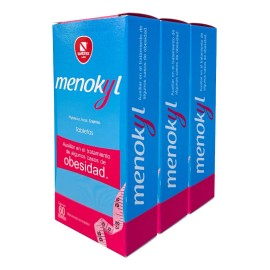 Auxiliar Para Bajar Peso Quema Grasa Menokyl 60 Tabs 3 Pack