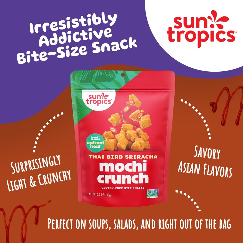 Sun Tropics Mochi Snack Bites, Thai Bird Sriracha Flavor- 3.5