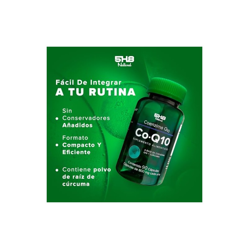 Coenzima Q10 Con Magnesio, Cúrcuma Y Vitamina D 5H8 NUTRITION