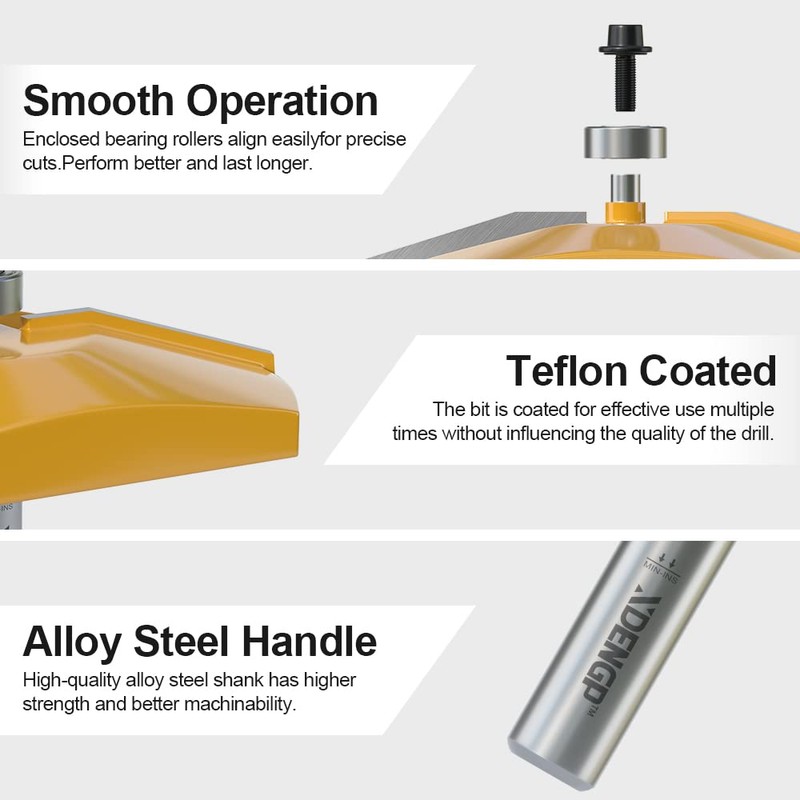 XDENGP Bevel Raised Panel Router Bits 1/2 Shank for Cabinet