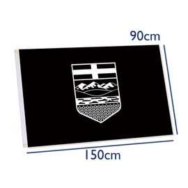Black Alberta Flag,3x5 FT Canada Province Albertan Flag,36x60 Inch Large Digitial Double-Printed Durable 150D Thick Polyester Decorations with 2 Brass Grommet