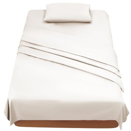 FARFALLAROSSA BEIGE MICROFIBRE BED DUVET COVER BEDDING SET WITH FLAT PILLOW