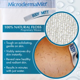 MicrodermaMitt Original Deep Exfoliating Mitt for Body - Premium Turkish Kessa Dead Skin Remover & Body Exfoliator for Keratosis Pilaris & Self-Tan Removal, Natural Skin Care Glove for Smooth Skin