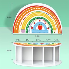 Pen Holder Children's Rainbow, Desk Organiser Made of Wood, Desk Office Organiser, Desk Organiser Rainbow, for Children, Home, Office Supplies, Classroom Organisation, Storage, Stationery