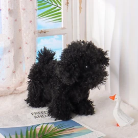 Apricot Lamb Stuffed Animal Dog Puppy Poodle stand Teddy dark black, Soft Toys Plush Cuddly Perfect for Child 8.3 Inches