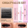 Fluffy False Eyelashes Kit, 1 Set Mixed Length Individual False