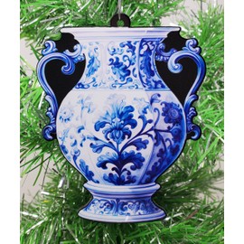 Delft Blue Vase Christmas Ornament
