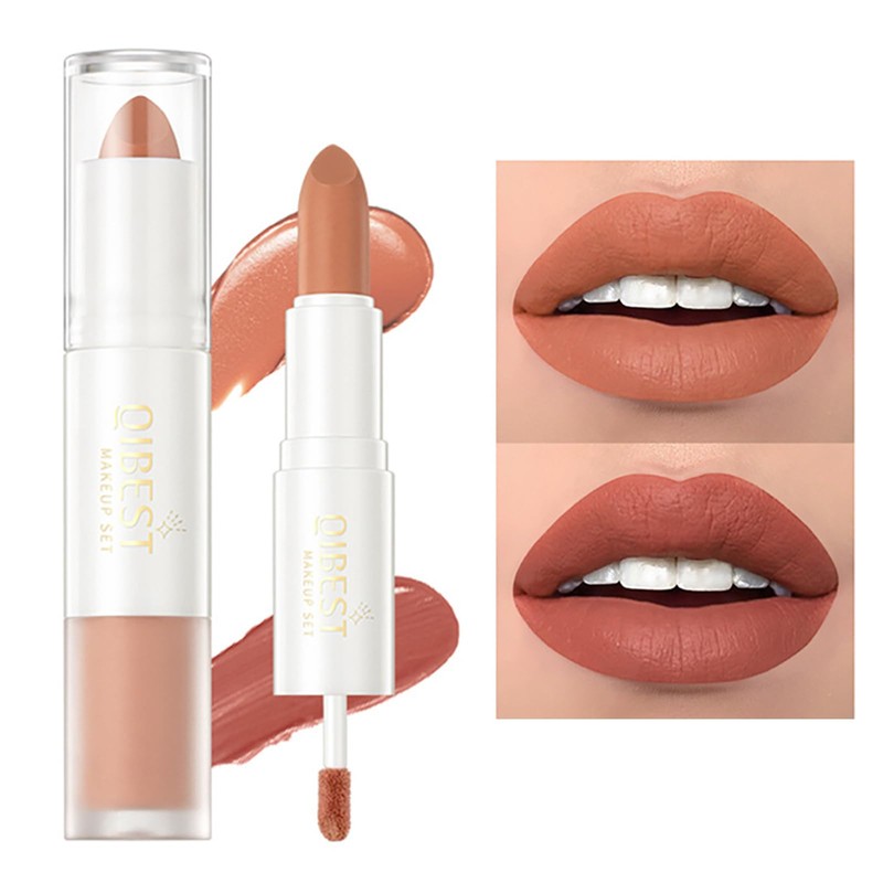 HWSHQY OO Dual Ended Lip Makeup,2-in-1 Matte Liquid Lipstick Lip