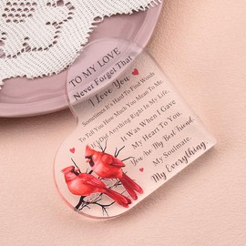 I Love You Gifts for Husband Wife Couple Acrylic Heart Ornament for Boyfriend Girlfriend Anniversary Wedding Gifts for Couples Christmas Gifts for Fiancee Fiance Birthday Gift for Hubby Wifey