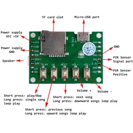 DIY Welcomer Sound Recording Board MP3 Playback Music USB Download Voice Recording Module with PIR Infrared Sensor and Speaker