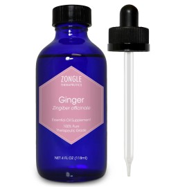 Zongle Ginger Essential Oil, Food Grade, Zingiber Officinale, 4 Oz