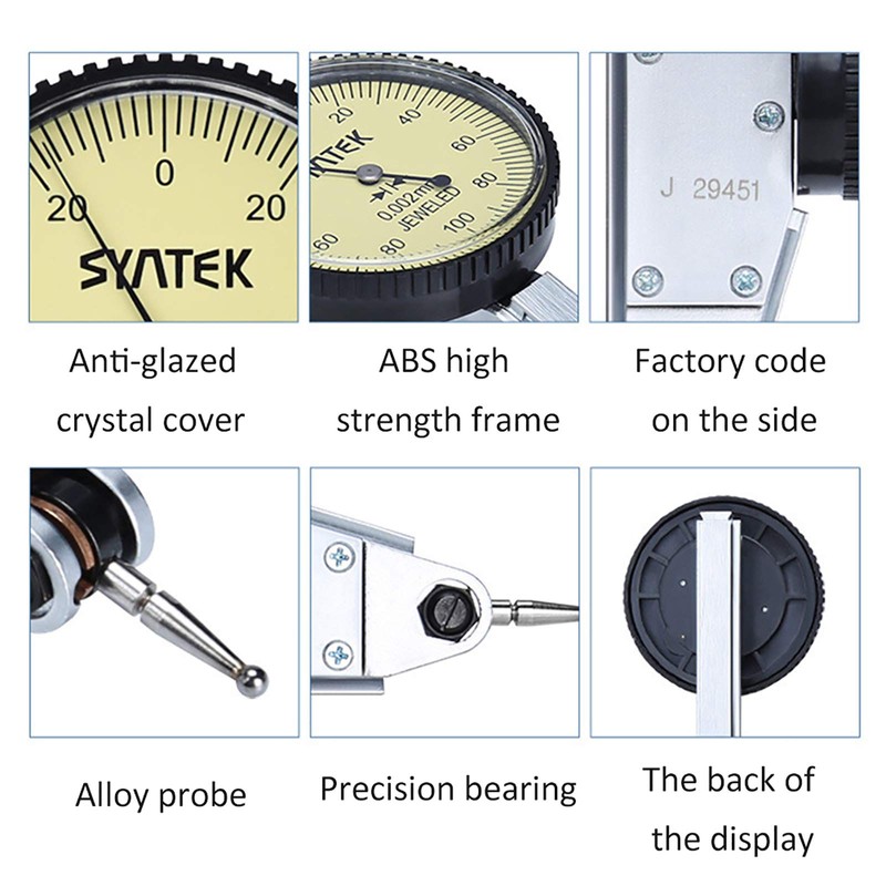 Dial Indicator, 0-80 * 33.5mm Accurate Clock Dial Test Indicator,